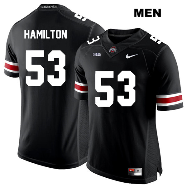 Ohio State Buckeyes Men's Davon Hamilton #53 White Number Black Authentic Nike College NCAA Stitched Football Jersey XO19B88NK